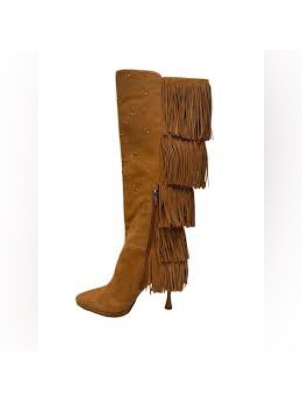 Women’s Vince Camuto Tan Fringe Panaryaz Knee High Boots Size 8.5 US! - Picture 3 of 9